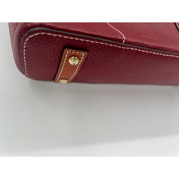 Dooney & Bourke Purse Shoulder Bag Red Burgundy Leather Quality Handbag - Picture 7 of 12